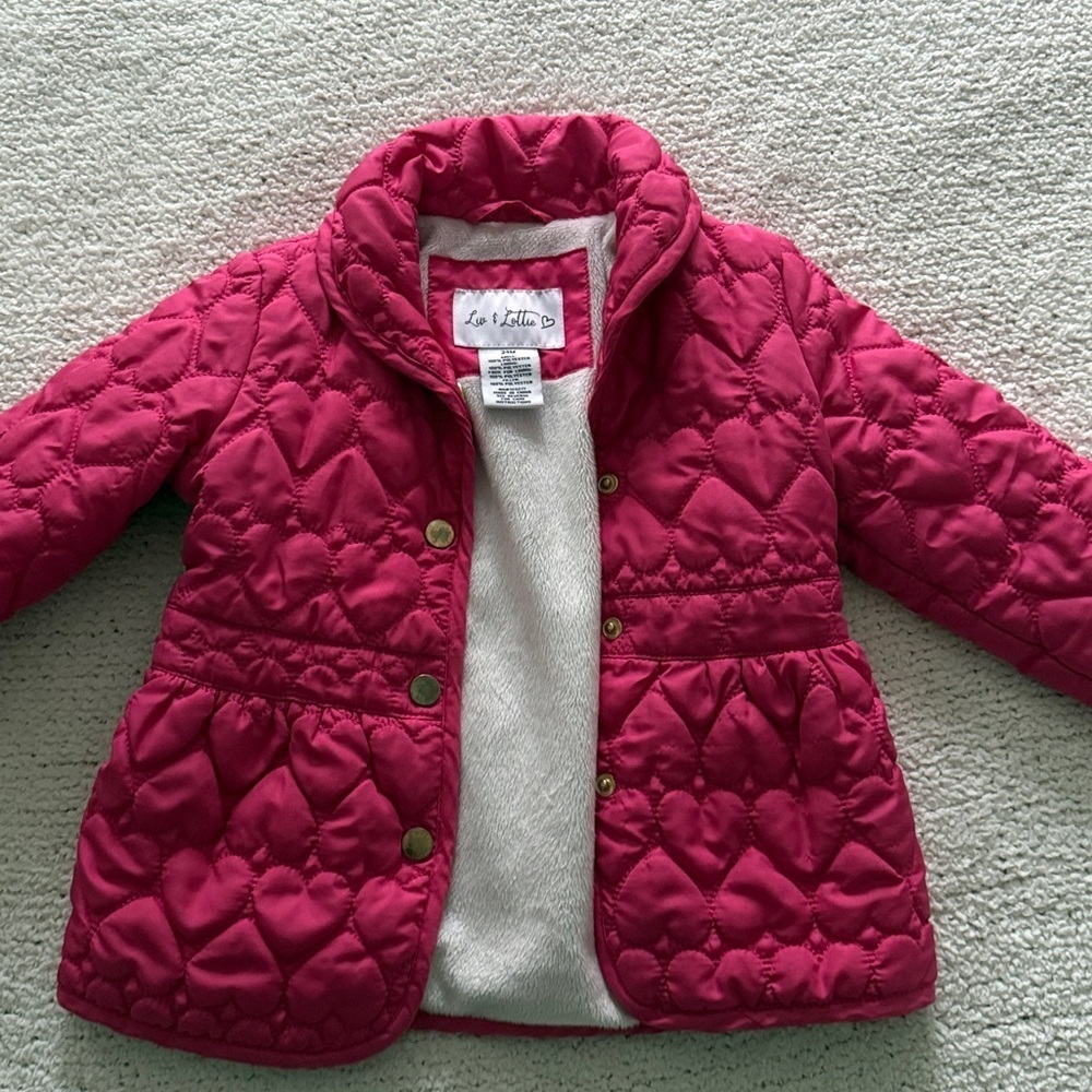 Liv & Lottie Pink Quilted Jacket Coat Toddler Girl 2T - Picture 2 of 6